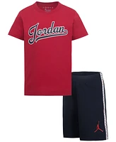 Jordan Little Boys Flight Mvp Tee and Mesh Shorts Set