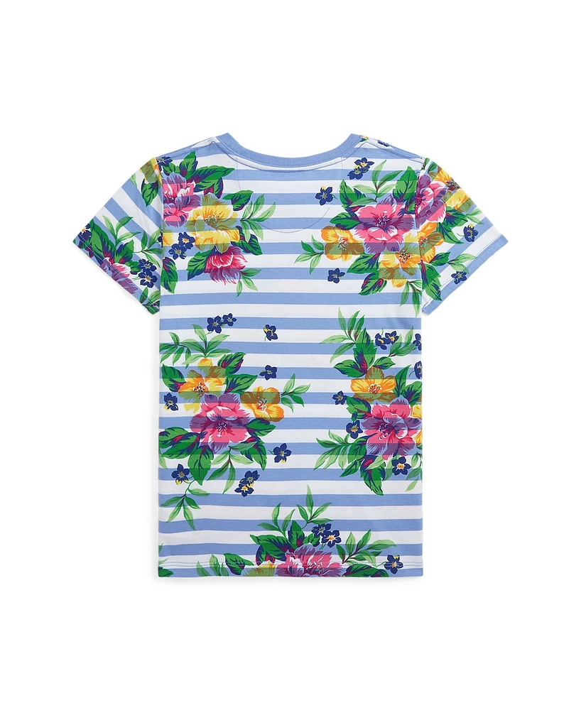 Polo Ralph Lauren Big Girls Striped Floral Cotton Jersey T-shirt