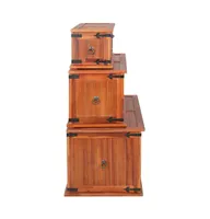 Storage Chests 3 pcs Solid Acacia Wood