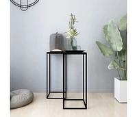 Side Tables 2 pcs Black Steel