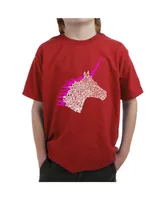 Boy's Word Art T-shirt - Unicorn