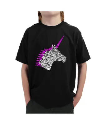 Boy's Word Art T-shirt - Unicorn