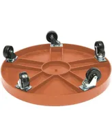 DeVault Circular Plant Dolly Caddie With Wheels, Terracotta, 16in