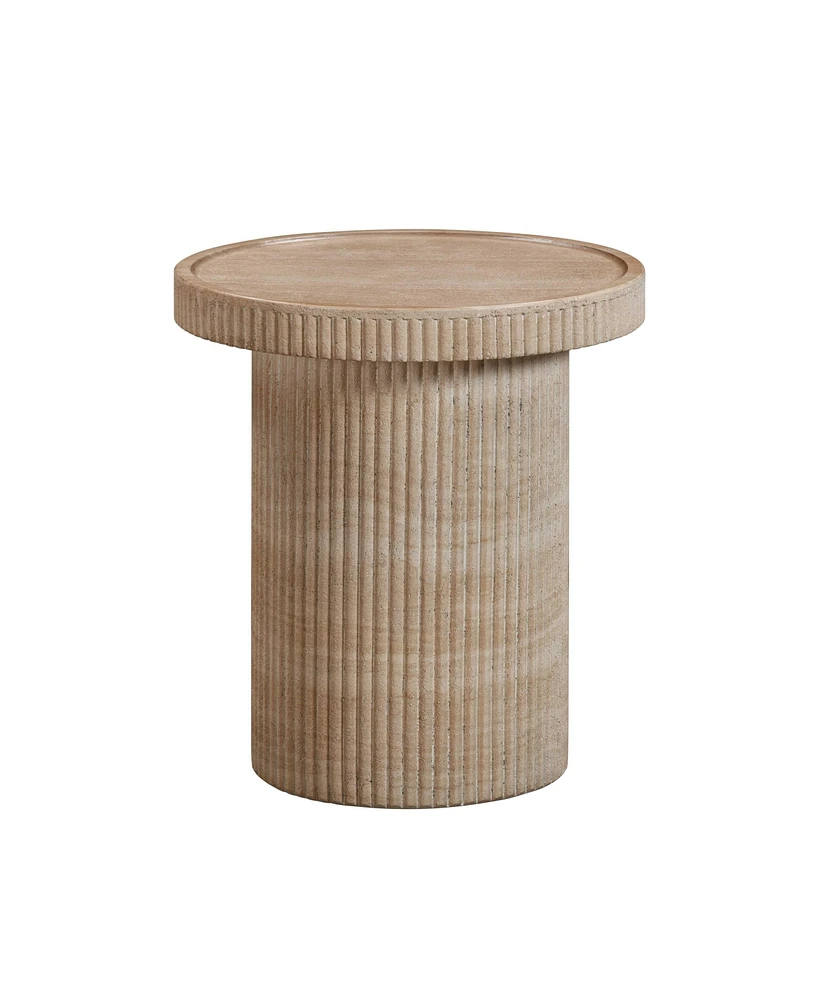 Tov Furniture 1 Pc. Faux Travertine Concrete Side Table