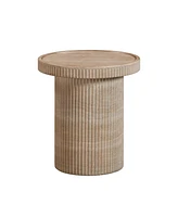 Tov Furniture 1 Pc. Faux Travertine Concrete Side Table