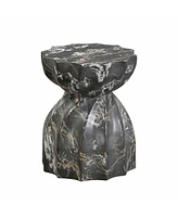 Tov Furniture 1 Pc. Marble Finish Indoor, Outdoor Concrete Stool