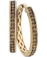 Le Vian Chocolate Diamond Beaded Small Hoop Earrings (5/8 ct. t.w.) in 14k Gold