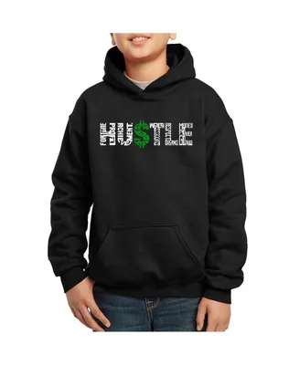 Boy's Word Art Hooded Sweatshirt - Hustle