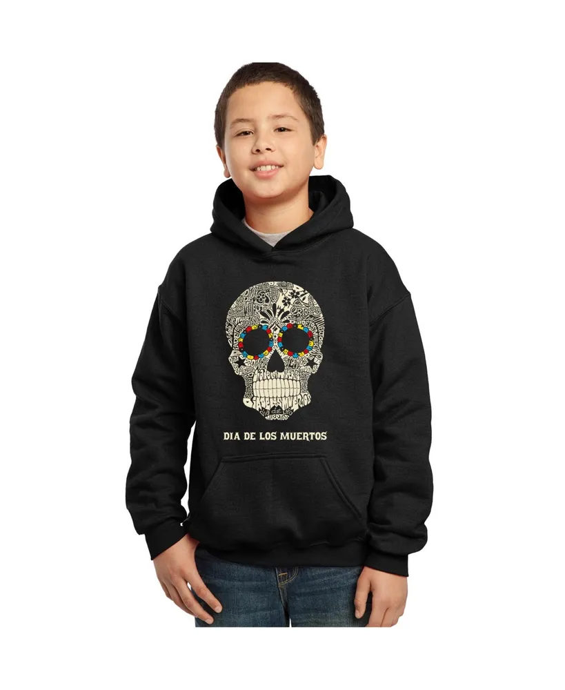 Boy's Word Art Hooded Sweatshirt - Dia De Los Muertos