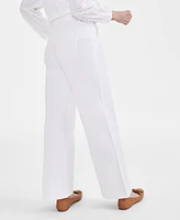 Style & Co Women's High-Rise Wide-Leg Twill Pants