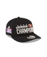 Men's New Era Black San Francisco 49ers 2023 Nfc Champions Locker Room Trophy Collection Low Profile 9FIFTY Snapback Hat