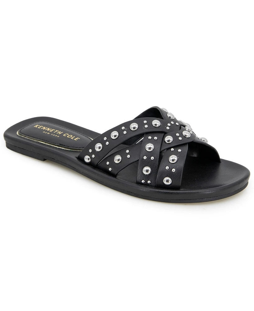 Kenneth Cole New York Women's Jula Stud Slip On Flat Sandals