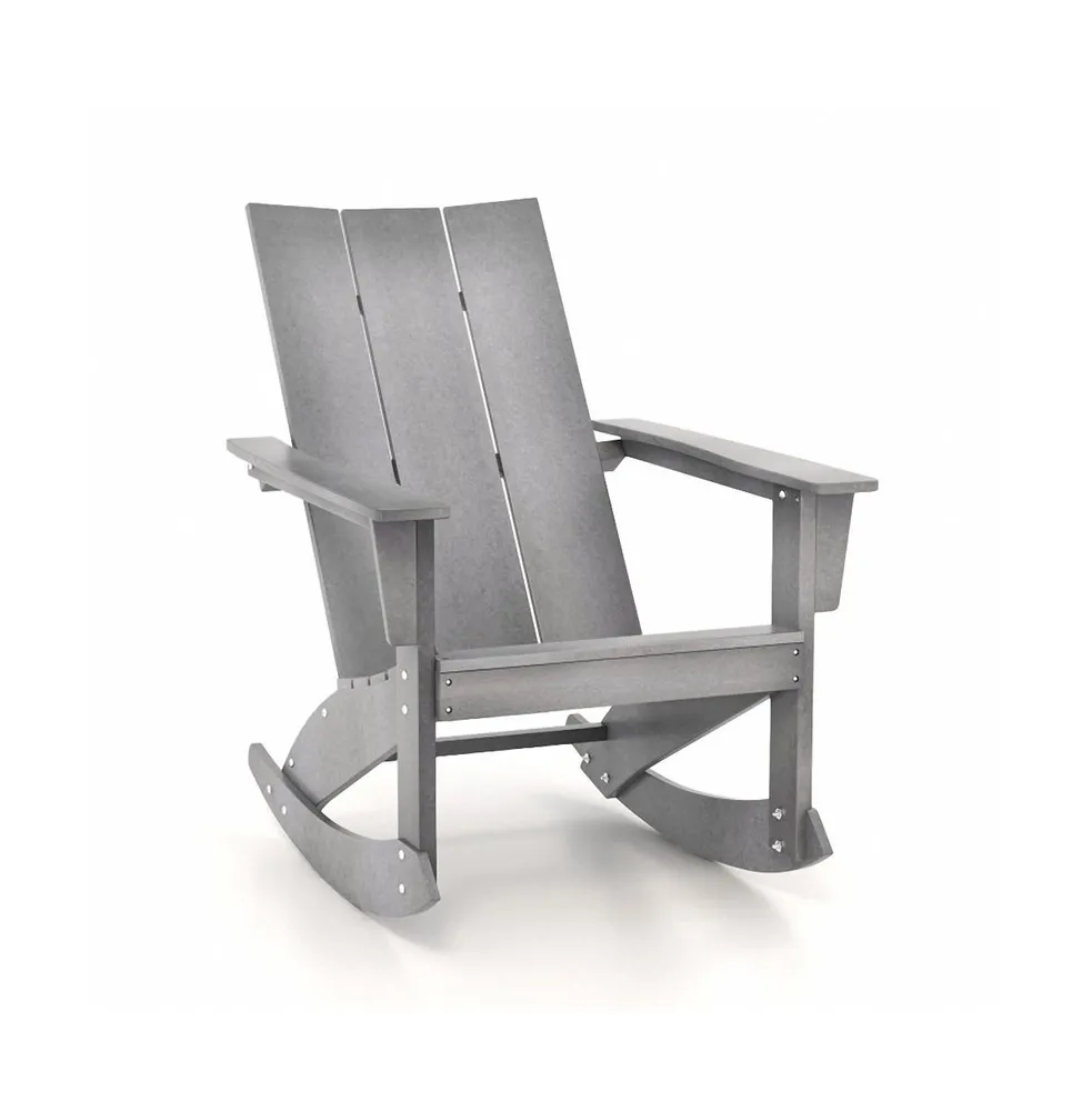 Vebreda Adirondack Rocking Chair with Curved Back for Balcony