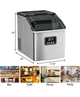 48 lbs Stainless Self-Clean Ice Maker with Lcd Display