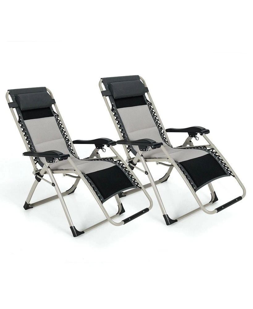 Inolait 2 Pieces Adjustable Padded Lounge Recliner with Removable Head Pillow