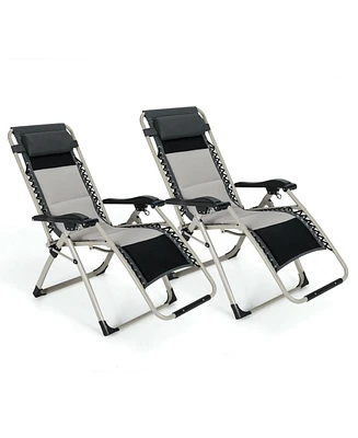 Inolait 2 Pieces Adjustable Padded Lounge Recliner with Removable Head Pillow