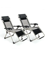 Inolait 2 Pieces Adjustable Padded Lounge Recliner with Removable Head Pillow