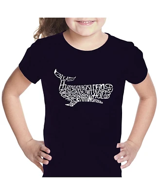 Girl's Word Art T-shirt - Humpback Whale