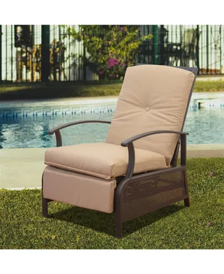 Simplie Fun Outdoor Recliner Chair with Cushions, Adjustable and Durable