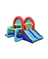 Inflatable Jumping Castle Bounce House with Dual Slides without Blower