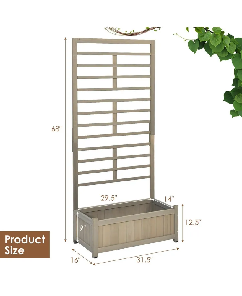 Sugift Raised Garden Bed with Trellis for Climbing Plants