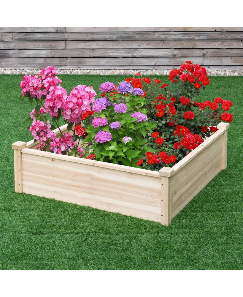 Wooden Square Garden Vegetable Flower Bed