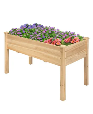 Wooden Raised Vegetable Garden Bed Elevated Grow Vegetable Planter