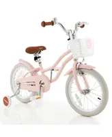 Sugift 16 Inch Kids Bike with Front Handbrake and 2 Training Wheels