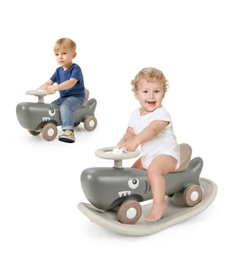 Sugift Convertible Rocking Horse and Sliding Car with Detachable Balance Board
