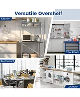36 x 12 Inch Kitchen Stainless Steel Over shelf with Adjustable Lower Shelf