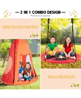 Vebreda Kids 2-in-1 40 Inch Hanging Chair Detachable Swing Tent