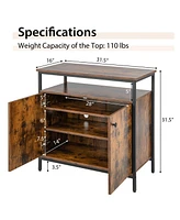 2-Door Buffet Cabinet with Shelves and Cable Management Holes