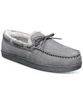 Club Room Men's Faux-Suede Moccasin Slippers with Faux-Fur Lining, Created for Macy's