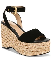 Sam Edelman Women's April Ankle-Strap Raffia-Wedge Sandals