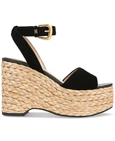 Sam Edelman Women's April Ankle-Strap Raffia-Wedge Sandals