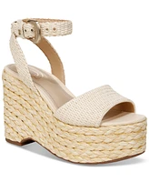 Sam Edelman Women's April Ankle-Strap Raffia-Wedge Sandals