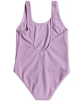 Roxy Big Girls Aruba Textured One-Piece Swimsuit