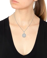 Effy Diamond Circle Cluster 18" Pendant Necklace (1-1/4 ct. t.w.) in 14k White Gold