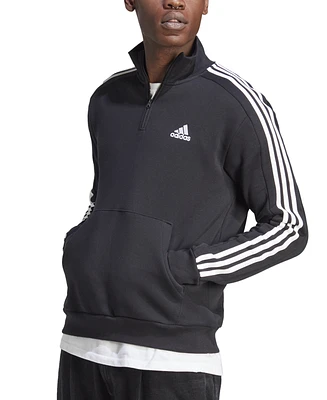 adidas Men's Essentials Fleece 3-Stripes Quarter-Zip Sweatshirt