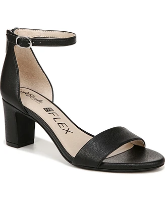 LifeStride Women's Florence Two Piece Block Heel Ankle Strap Sandals