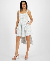 Avec Les Filles Women's Bow-Back Tweed Mini Dress