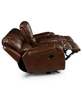 Keily 78" Manual Glider Recliner Loveseat - Brown