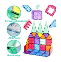 Contixo ST4 -Kids Toy Magnet Tiles -112 Pcs 3D Building Blocks Stem Construction