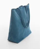 Mango Women's Leather Shopper Bag