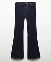 Mango Women's Belt Detail Flared Jeans