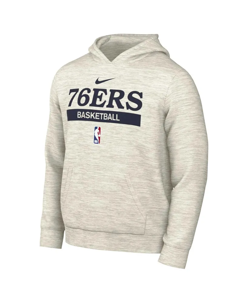 Men's Nike Ash Philadelphia 76ers 2022/23 Spotlight On-Court Practice Performance Pullover Hoodie