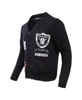 Men's Pro Standard Black Las Vegas Raiders Prep Button-Up Cardigan Sweater