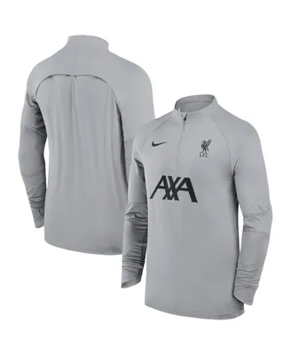 Men's Nike Gray Liverpool 2023/24 Strike Drill Raglan Quarter-Zip Top