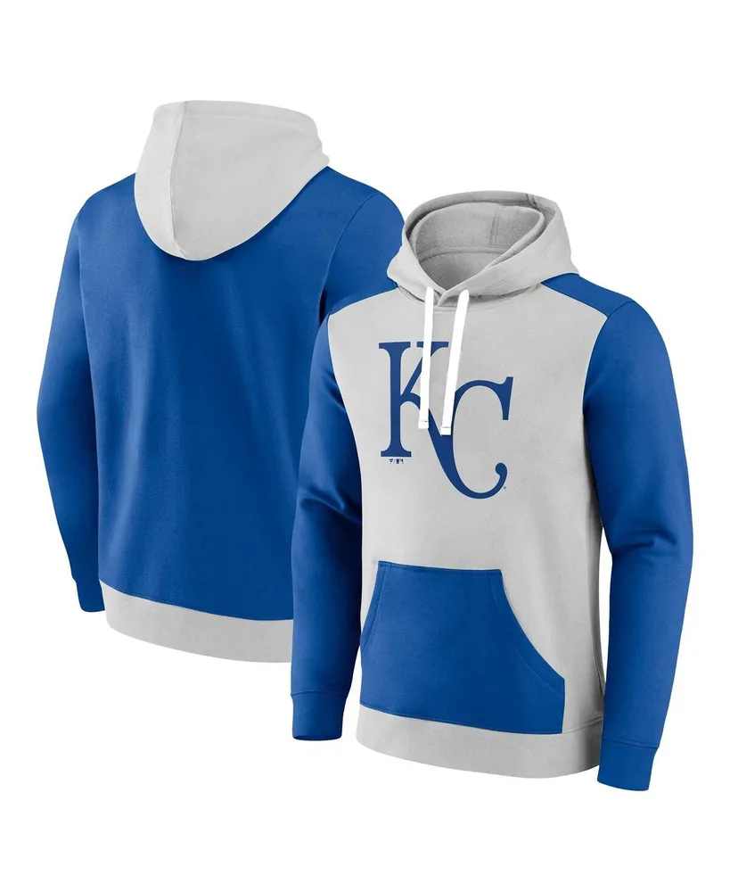 Men's Fanatics Gray, Royal Kansas City Royals Arctic Pullover Hoodie