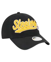 Women's New Era Black Pittsburgh Steelers Cheer 9FORTY Adjustable Hat